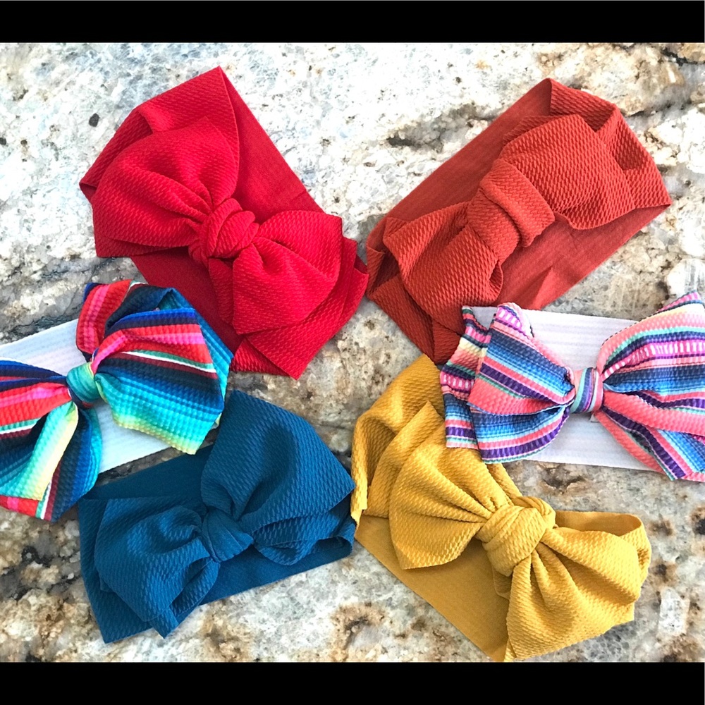 Serape Big Bow Headband, Stretchy Wide Toddler Bow